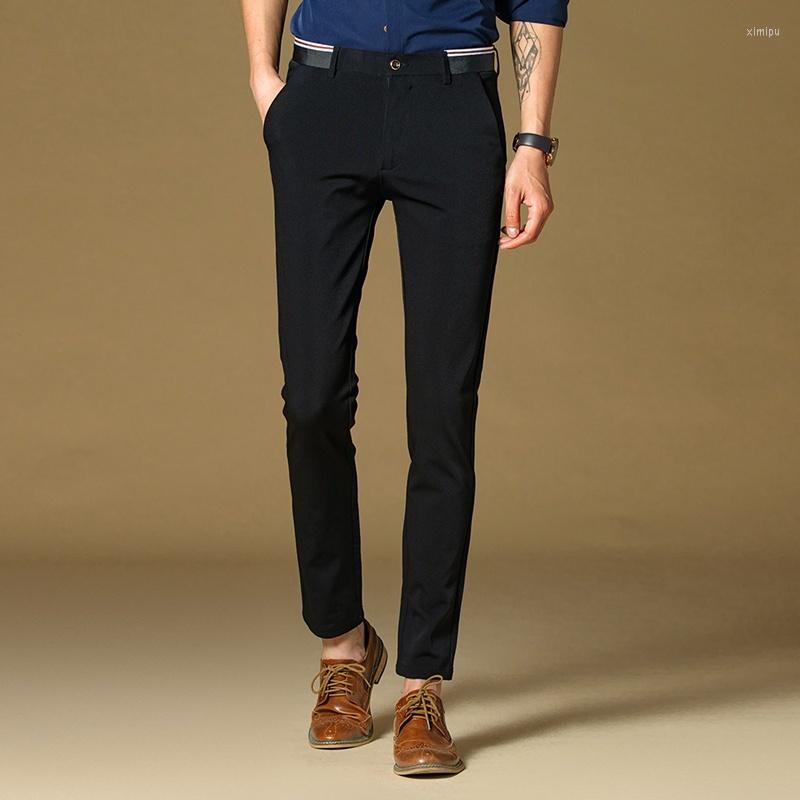 

Men's Pants Spring Autumn Fashion Black Stretch Business Casual Young Men's Slacks Classic Dress Suit Long Male