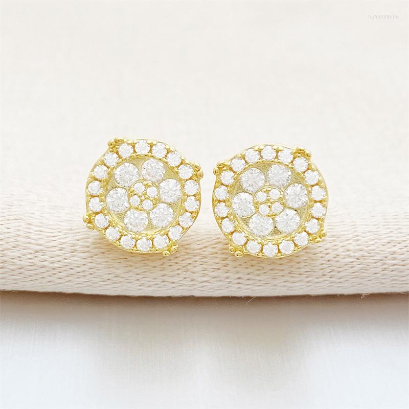 

Stud Earrings 9.5mm Moissanite Screwback Women Men Hiphop Jewelry D VVS Diamond Ear Studs 925 Sterling Silver Pass