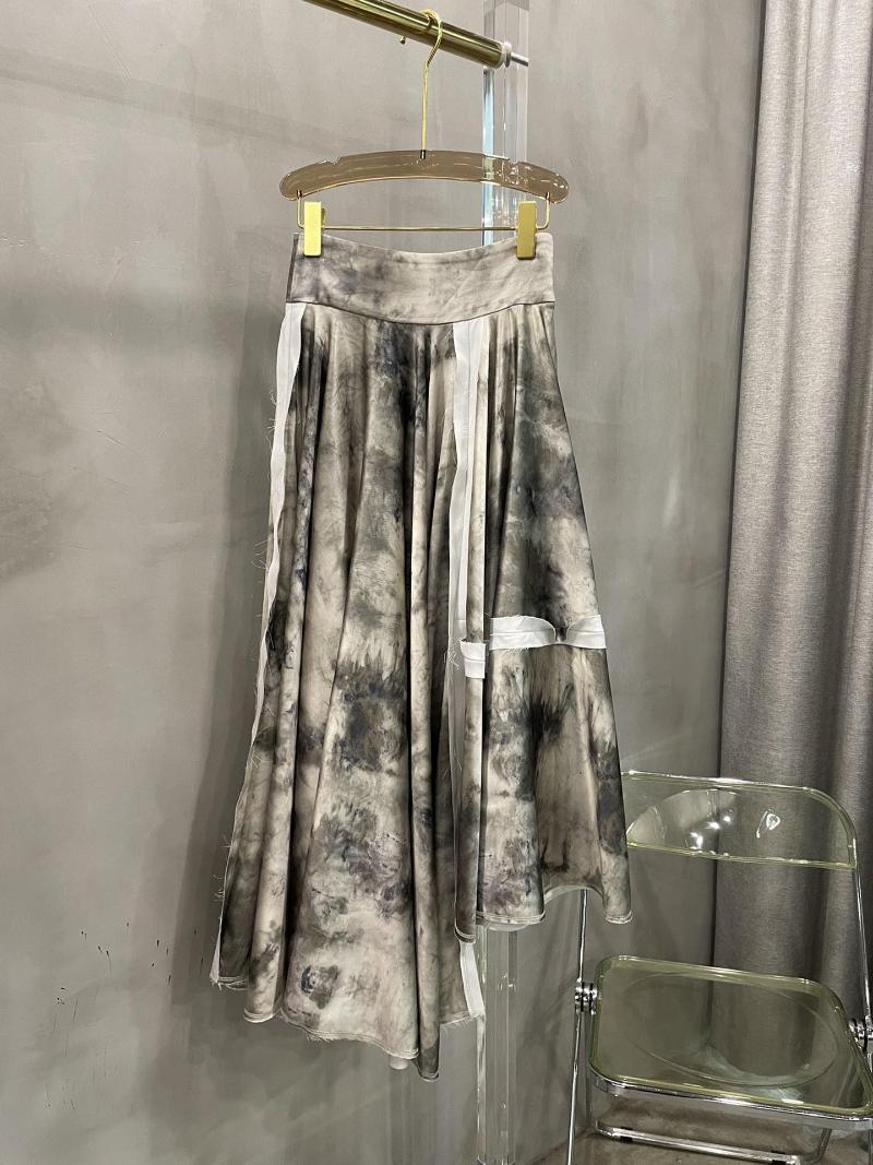 

Skirts Plant Dye Half Skirt Irregular Cut Using Handmade Dizzy Dyeing Like Landscape Painting, Multi