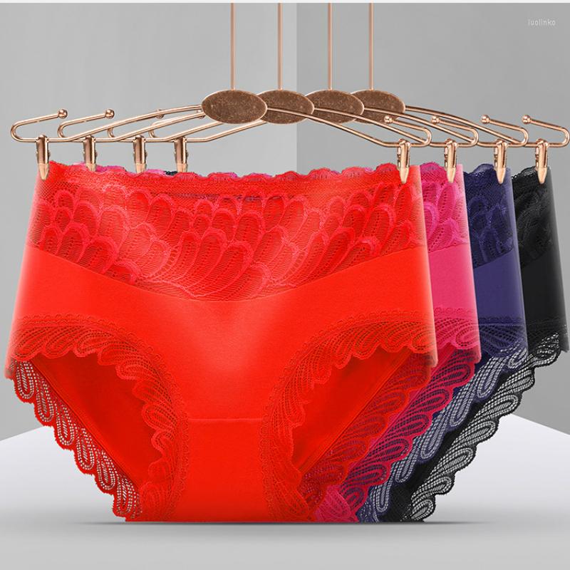 

Women's Panties 3 Pcs/lot Sexy Lace Underpants Cotton Underwear High-Elasticity Lingerie Feather Women Intimates Briefs, 3pcs color27
