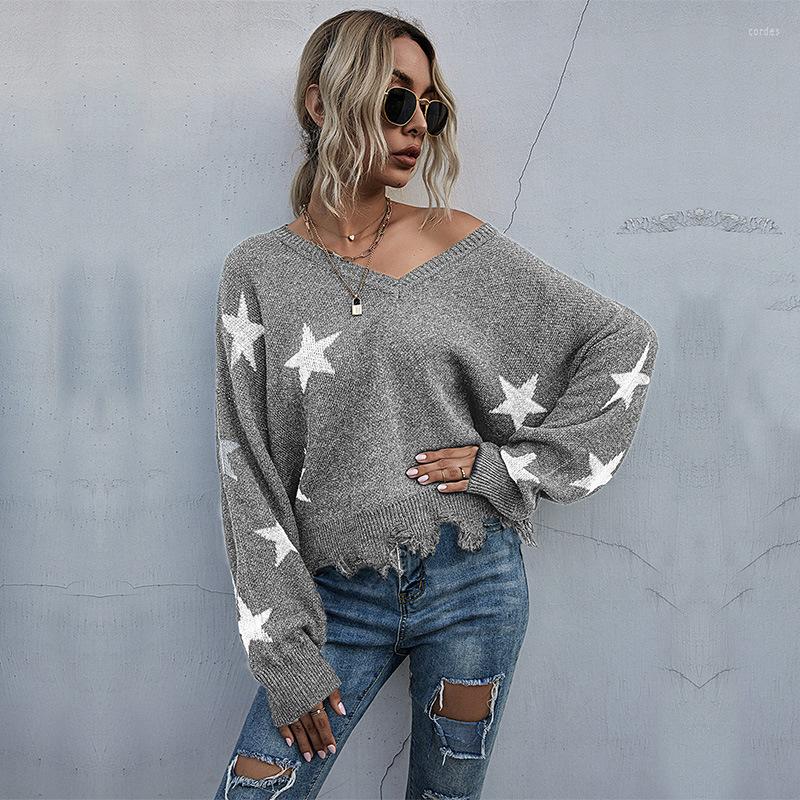 

Women' Sweaters Star Pattern Full Sleeve Knitted Pullovers Sweater Tops For Women Tassel Jumper Autumn Winter Fashion Clothing, Black