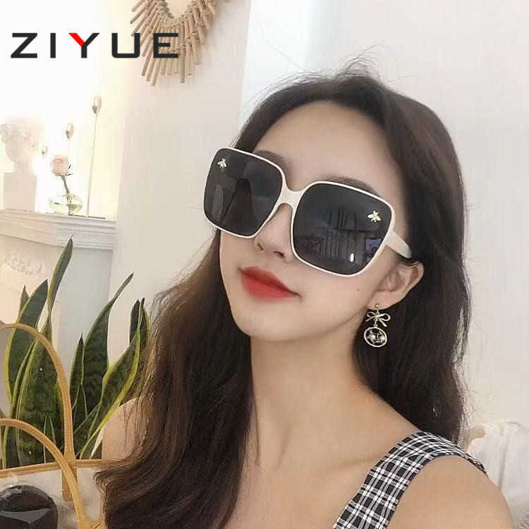 

New square bee sunglasses Fashion big frame women's Sunglasses