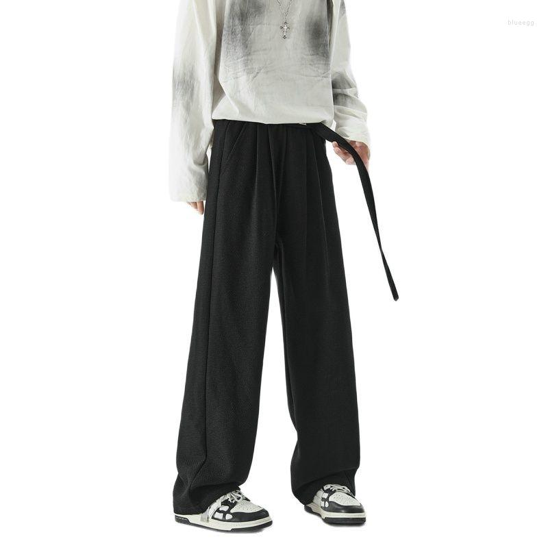 

Men's Pants Brand Belt Harem Men Streetwear Fashion Black Beige Korea Straigh Casual Woman Trousers Youthful Vitality