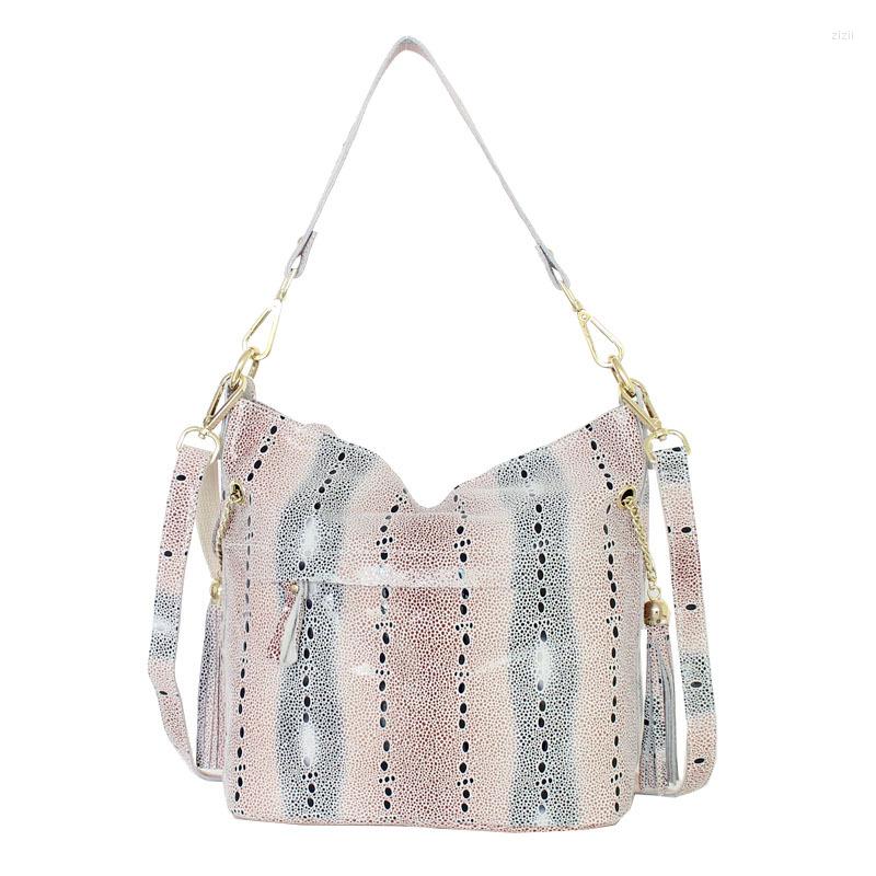 

Evening Bags Genuine Leather Snake Pattern First Layer Cowhide Bag Fashion Casual Shoulder Cross Body Bucket China Export, White