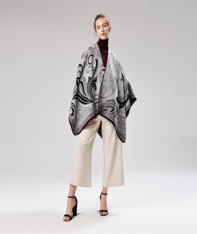 

New Women039s Cashew Flower Fashion Shawl Walk Show Concert Traveling Cape Camping Capes Gift Scarf For Ladies Poncho Shawl Fal6951168, White