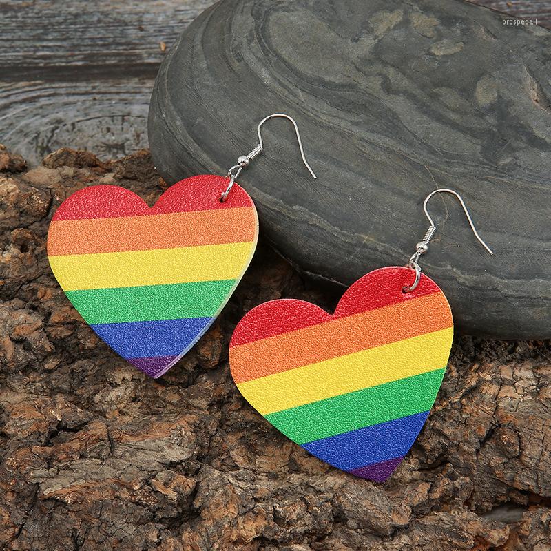 

Dangle Earrings Colourful Cute Unique Bohemian Rainbow Heart