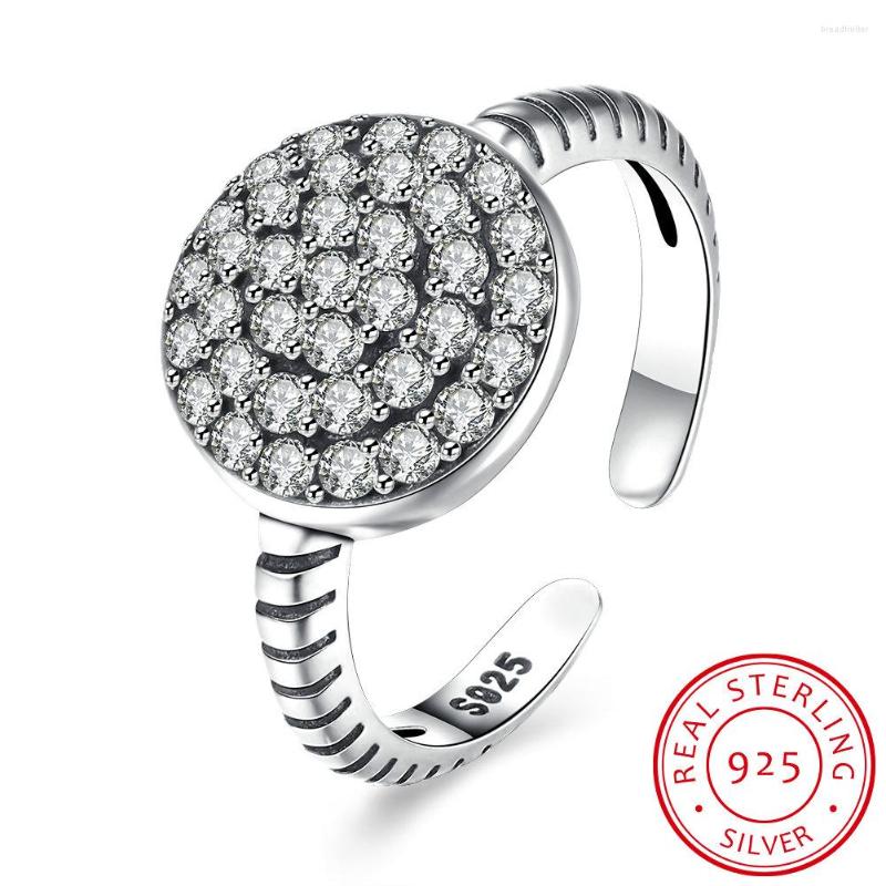 

Cluster Rings UFOORO Authentic 925sterling Silver Women Round Ring Open CZ Engagement Jewelry Wedding Gifs