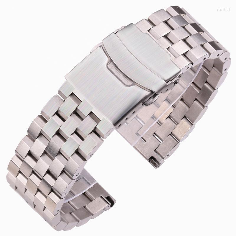 

Watch Bands 316l Solid Stainless Steel Band Bracelet 18mm 20mm 22mm 24mm Women Men Silver Brushed Metal Watchband Strap Accessories
