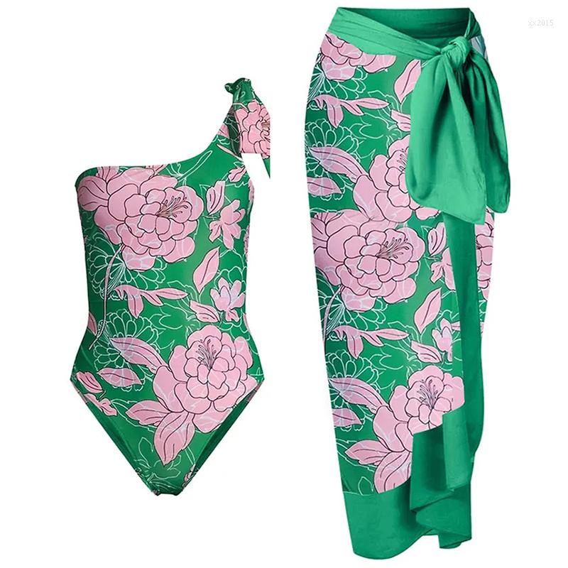 

Women' Swimwear One Shoulder Swimsuit 2023 Women Piece Sexy Lace Up Monokini Bathing Suit Female Beach Cover Skirts Summer
