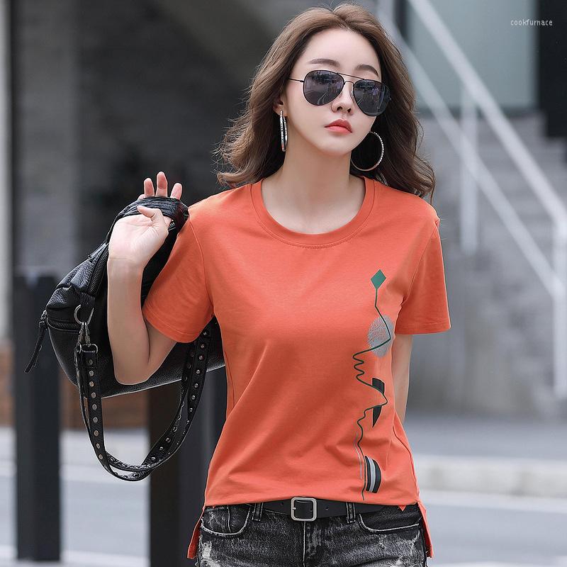 

Women' T Shirts Print Shirt Women Short Sleeve 2023 Summer Tops Korean Fashion Clothes Casual Woman Tee Femme Camisetas Mujer, Black