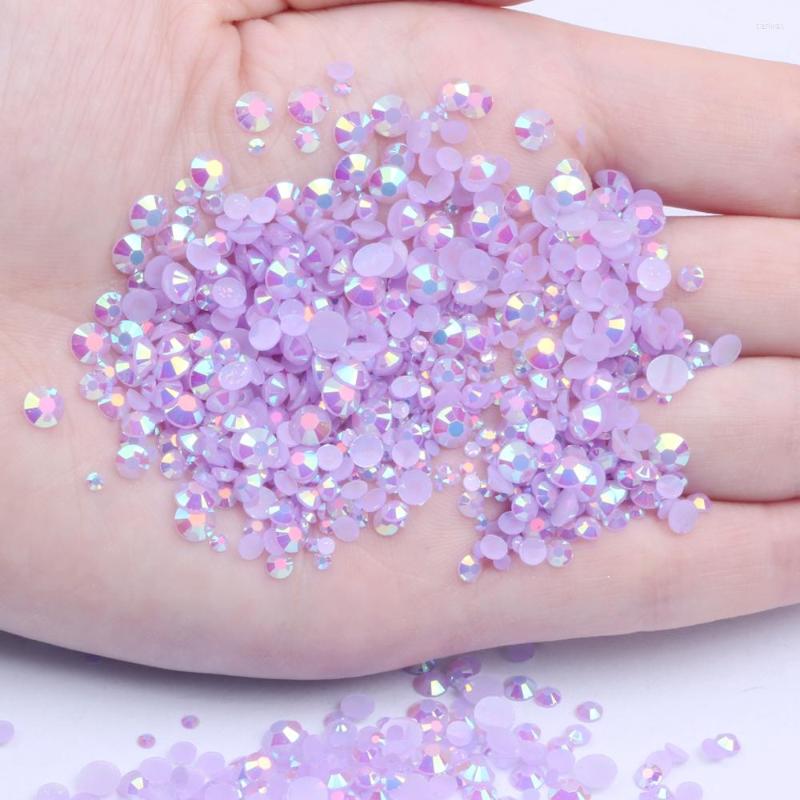 

Nail Art Decorations Resin Rhinestones Light Purple AB 500/1000pcs 2-6mm Flatback Round Glue On Stones Non Fix Beads DIY Phone Cases