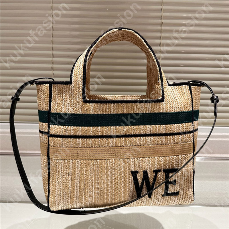 

Luxury Beach Bag For Woman Summer Vacation Straw Bags With Leather Strap Fashion Beach Bags Causal Tote Designer Handbags, L1