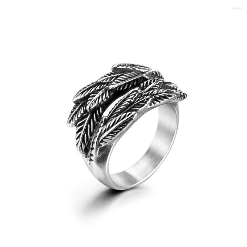 

Cluster Rings S7 European And American Personality Wheat Ear Titanium Steel Ring Cool Men's Hip-hop Jewelry SA1101
