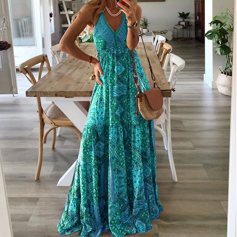

Casual Dresses Sexy Women V Neck Party Dresses Vintage Printed Boho Long Dresses Elegant Flying Sleeve Fashion Sexy Slim Maxi Dress Mujer 230509, 04 purple