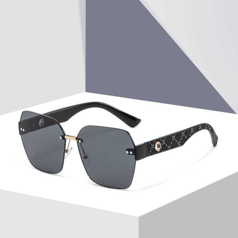 

2021 new irregular polygon men's and women's fashion frameless square Sunglasses