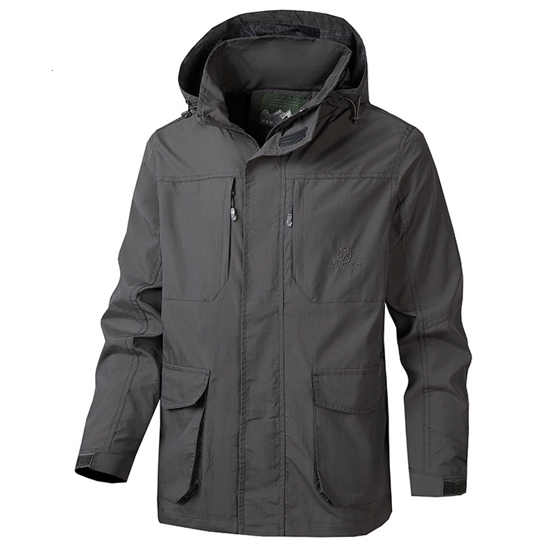 

Men's Jackets Top Quality Men's Outdoor Windbreaker Spring Multi-pocket Windproof Tactical Camping Fishing Medium Length Cargo Jackets Men 230509, 868 black