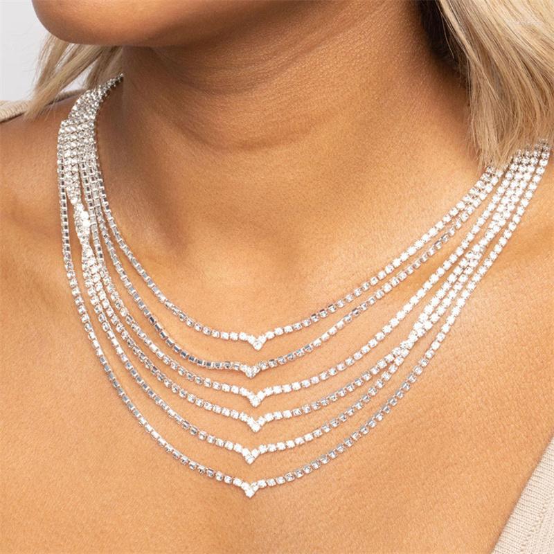 

Choker European And American Necklaces Multi-layer Claw Chain Women's Rhinestones Trendy Banquet Accessories