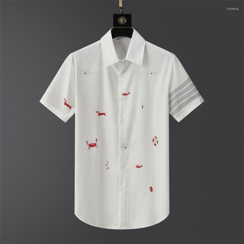 

Men's Casual Shirts Men Clothing Mens 2023 Designer Clothes Blouses Polo Camisas De Hombre Korea Fashion Short Sleeves Tops Plus Size, White