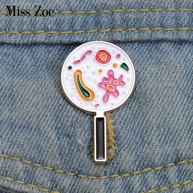 

Microscope Enamel Pins Custom Microbiology Paramecium Brooches Lapel Badges Funny Science Jewelry Gift for Students Friends