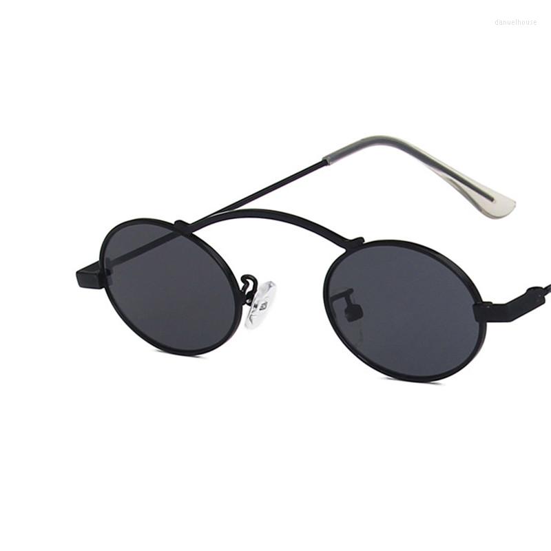 

Sunglasses Oval Punk Men Women Vintage Alloy Frame Hip Sun Glasses Shades Female Design Anti-UV Eyeglasses Male