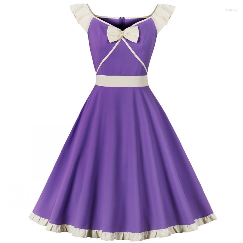 

Casual Dresses Rockabilly Summer Women Sleeveless Vintage Swing Elegant Flower Printing Female Fashion Retro Beach A-Line Dress, Pink