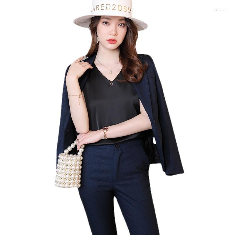 

Women' Tanks Temperament Elastic Satin With Suspender Vest Women' Spring And Summer 2023 Solid Color Slim Top Formal Bottoming Shirt, White