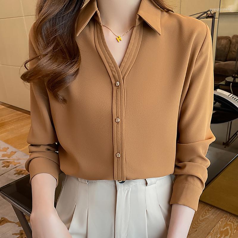 

Women' Blouses Korean Fashion Clothes Silk Shirts For Women Spring Satin Long Sleeve Casual Womens Tops And Woman Blouse Blusas Mujer, Black