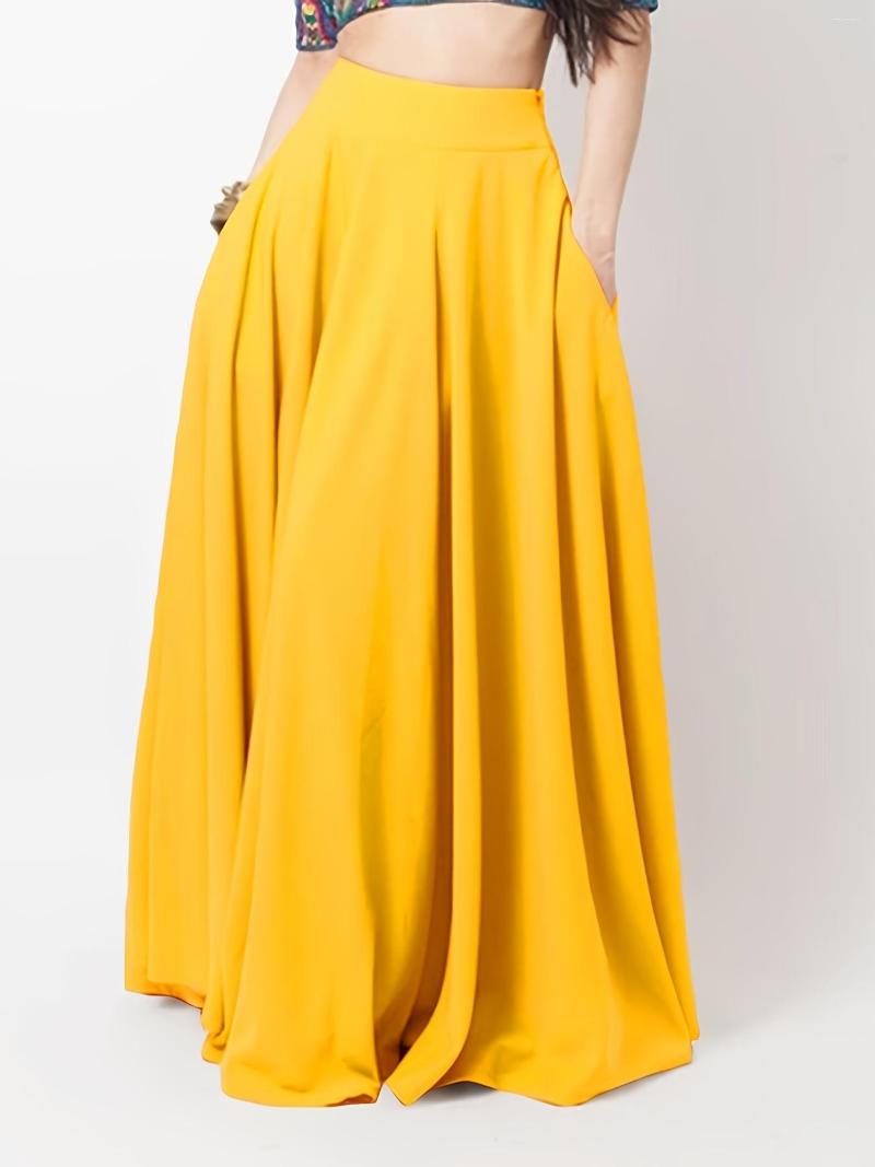 

Skirts Women's Pleated Long Skirt - Loose & Casual For Spring Summer Style!, Black