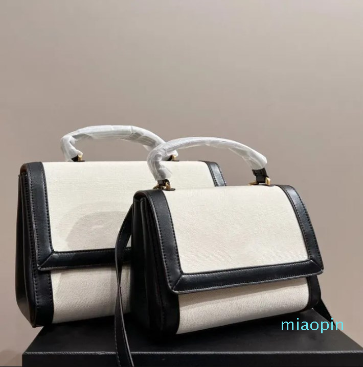 

Designer-Women's handbag designer bag one shoulder bag fashion casual crossbody bag classic canvas striped two-color shopping bags clamshell premium tote, Black