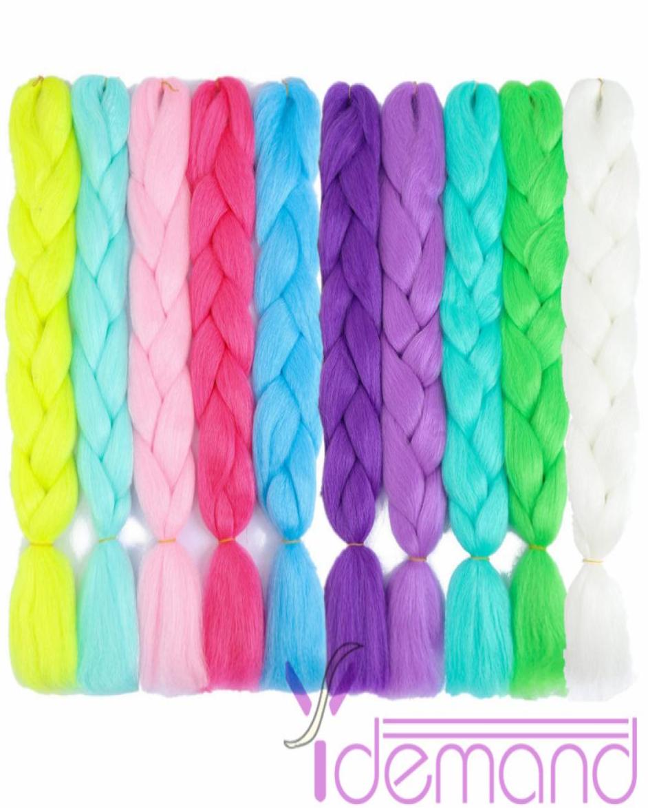 

Synthetic For Black Y Demand Luminous Jum bo Braid Synthetic 24inch 100g Shining In The Darkness Florescent Ligh Glowing Braid4869473