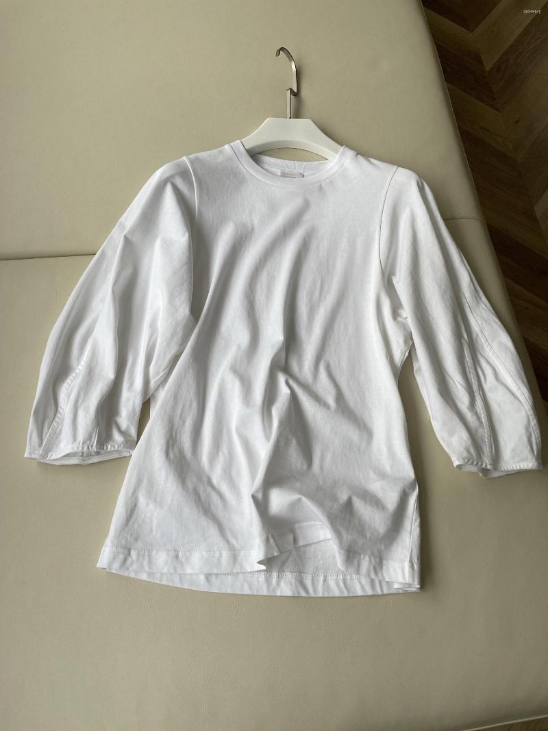 

Women' T Shirts Balloon Sleeve T-shirt, White