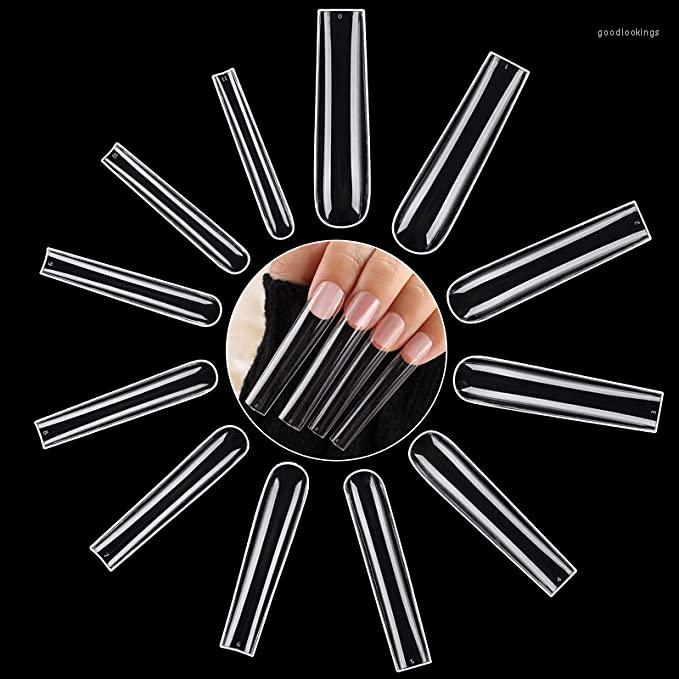 

False Nails 360Pcs Set Fake Nail Tips Transparent Gel Polish Extension Long Art Manicure Home Beauty Women Girls, Type1