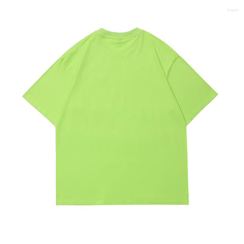

Men's T Shirts Spring Summer Cartoon Boy Letter Retro Mens Tees Short Sleeve Oversized Patchwork High Street Loose Tshirts Couple Hip Hop, Green