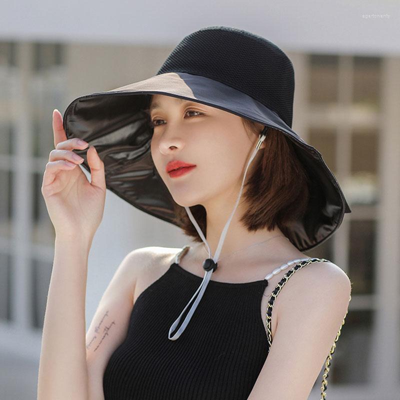 

Wide Brim Hats Woman Casual Outdoor Sun Hat Summer Women UPF50 Visor UV Protection Bow Beach Ladies Vacation Panama, Black