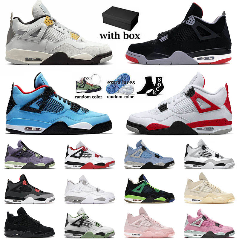 

Men Women Basketball Shoes 4 Jumpman 4s Pine Green Military Black Cat Sail White Oreo University Blue Sai Black Cat White Cement Women Sneakers, 30 40-47