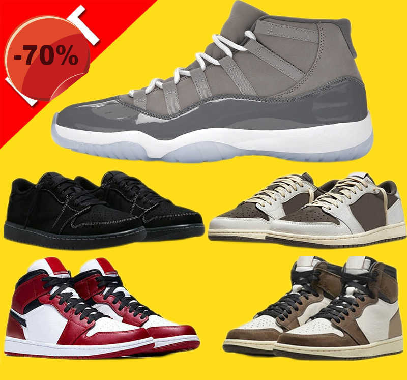

Sandals With Box Men Women New Jumpman 1 11s Basketball Shoes Low White Bred Concord SE Metallic Gold Pantone Ovo Grey Snake Skin Trainer, Low cool grey