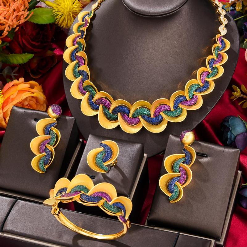 

Necklace Earrings Set Kellybola African Dubai Jewelry Nigerian Ring Bangle Women Bridal Wedding Party Accessories, Picture shown
