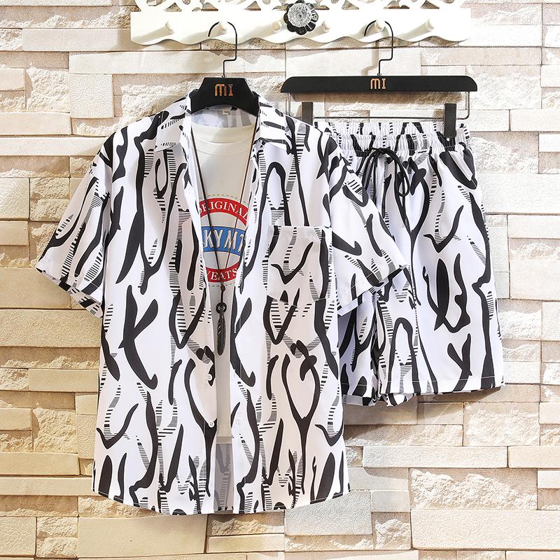 

Men's Tracksuits 2023 Men Summer Hawaii Men's Tracksuit Set 2 Pcs Man T-Shirt/Shorts Sports Suit Casual Trend Beach Vacation Harajuku, Beige