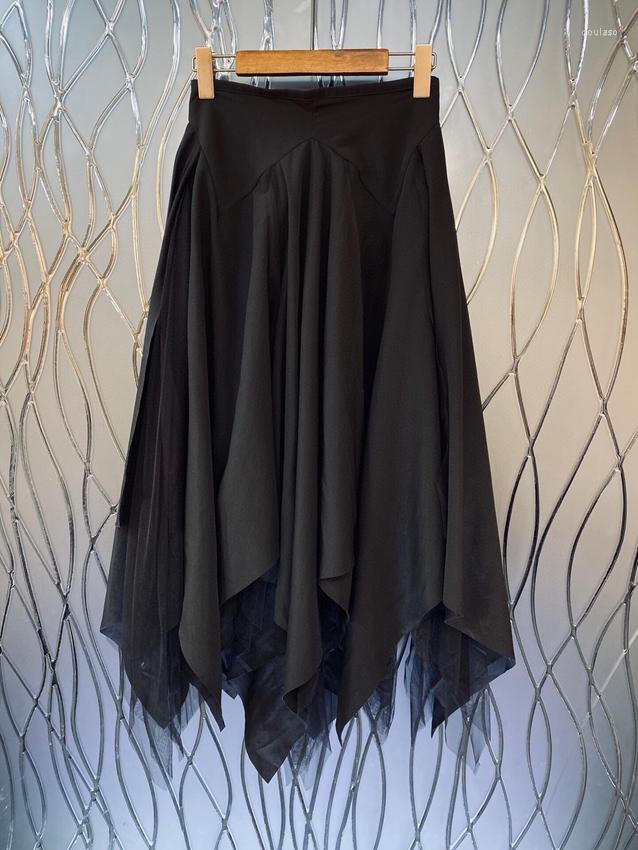 

Skirts 2023 Women Fashion Sexy Casual Irregular Ruffle Mesh Hem Skirt Versatile 0423
