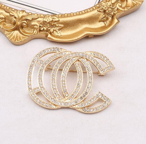 

20style Double Letter Luxury Brooch Brand 18K Gold Plated Women Crystal Rhinestone Pearl Suit Pin Fashion Jewelry Decoration Jewelry Accessories