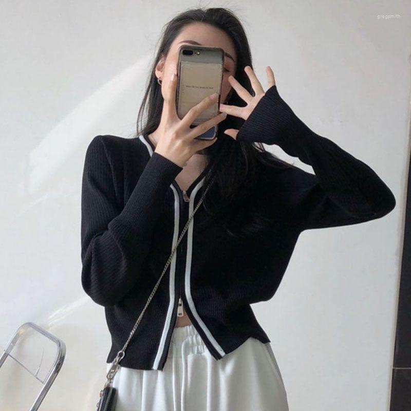 

Women' Vests 2023 Autumn Cardigan Female Chaleco Verde Casual Women Sweater Knitted Cardigans All-match For Jacket Tops G131, Black