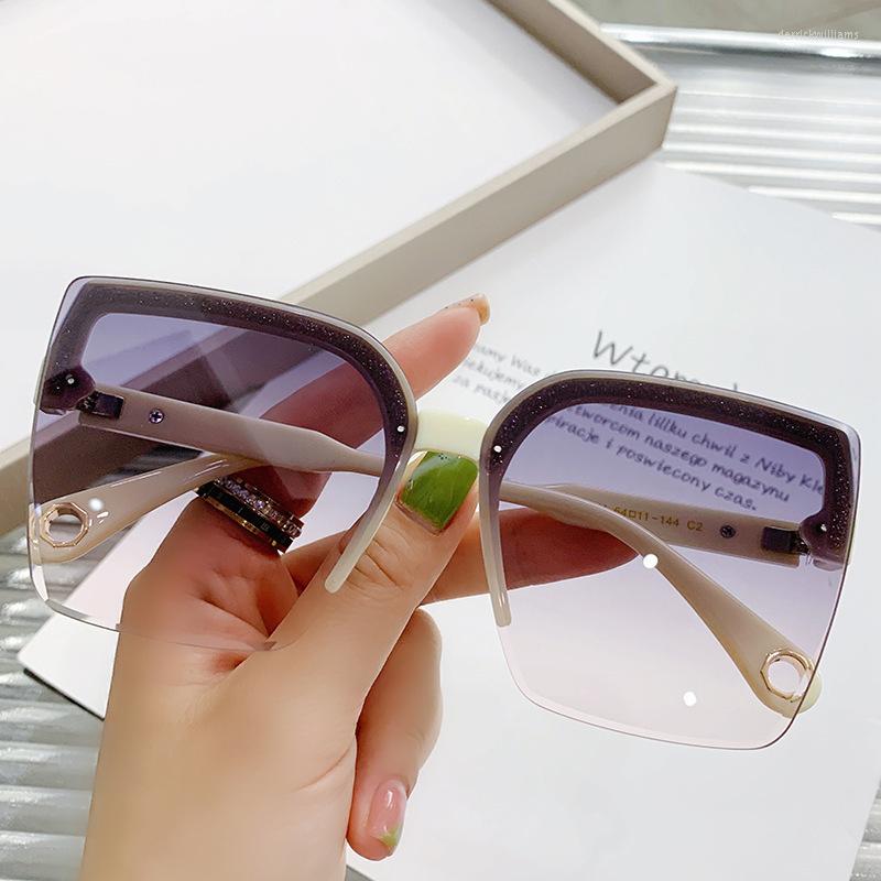 

Sunglasses 2023 Oversized Man Woman Fashion Rimless Vintage Square Sun Glasses Eyewear Design UV400 Female Shades