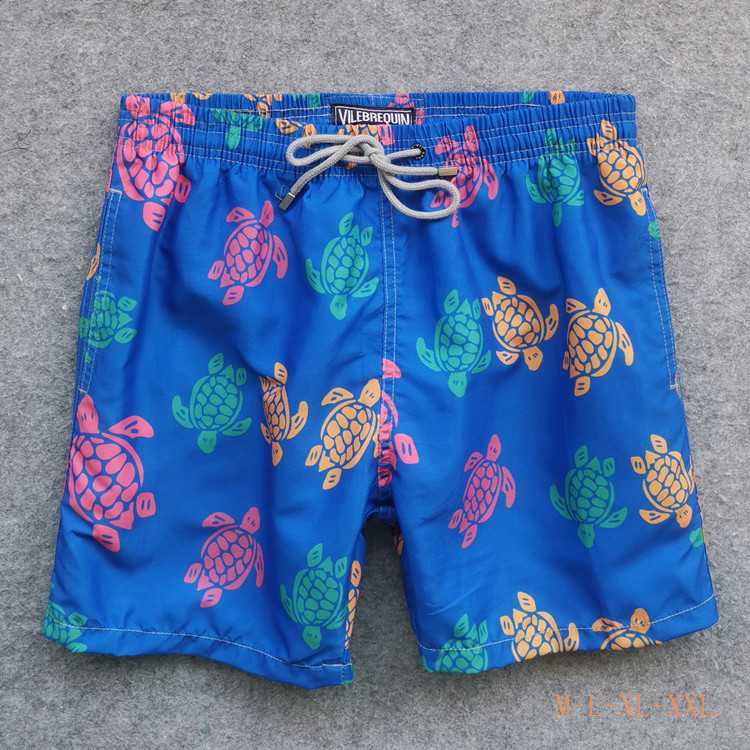 

Summer New Men's Beach Pants Quick Dry Quarter Sports Home Fitness Leisure Flower 5 UY5Y{category}, Light blue