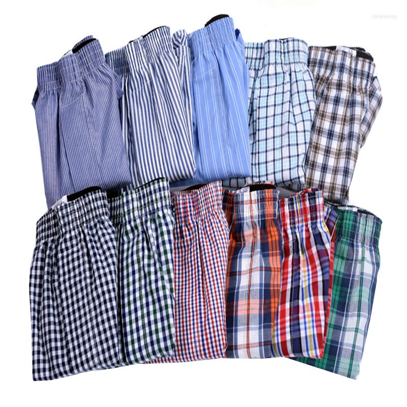 

Underpants Plaid Boxers Man 4pcs/pack Men's Button Woven Boxer Shorts Mens Sale Loose Cotton Underwear For Men Fashion Panties, Multi