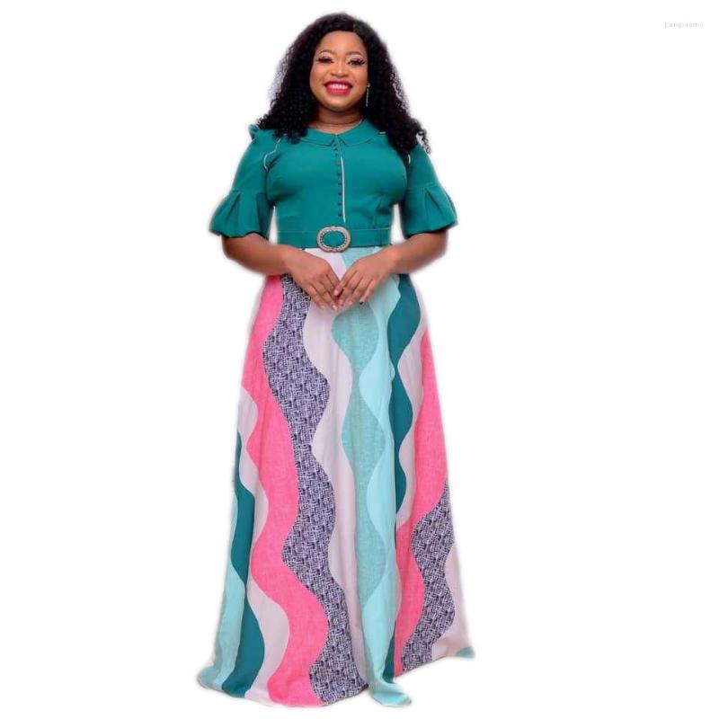 

Ethnic Clothing 2023 Spring Autumn Half Sleeve African Long Dresses For Women Fashion Africaine Robe Maxi Dress Africa Clothes