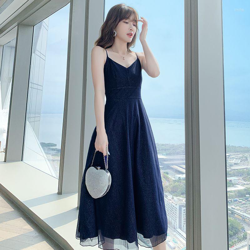 

Casual Dresses Elegant V-neck Sequined Long Dress Women Summer Spaghetti Strap Party Prom Evening Holiday Vestido Female