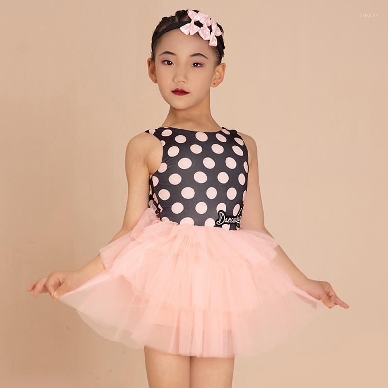 

Stage Wear Cute Girls Tutu Princess Dress Summer Kids Latin Dance Pink Fluffy Skirt Performance Costume Practice BL10554, Black