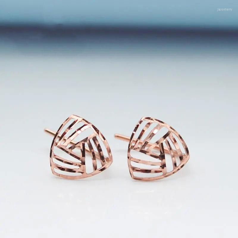 

Dangle Earrings Pure Russian 585 Purple Gold Plated 14K Rose Fashionable And Cutout Triangle With Minimalist Style