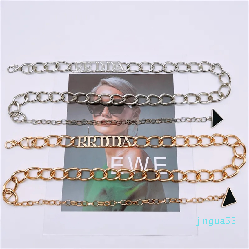 

Fashion Designer Chain Belt For Women Casual Dress Accessories Ladies Waist Belts Link Letter Chains Womens Gold Waistband