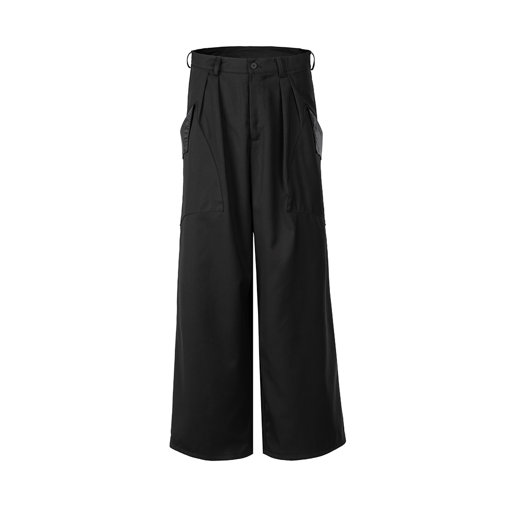 

Multi-pockets Wide Leg Black Suit Pants Men's Baggy Casual Trousers Oversized Loose Cargos